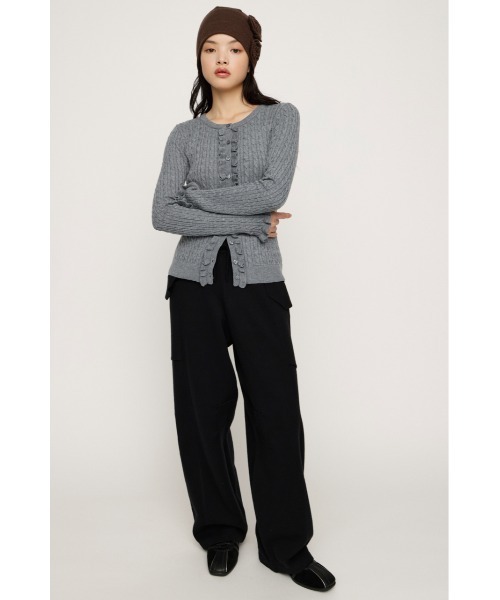 SLY(スライ)の「SWEAKNIT WASHED PT スウィークニット ウォッシュド パンツ 秋服 冬服(スウェットパンツ・レディース・ブラック/ブラウン系その他2/杢グレー・FREE)」の5枚目の写真