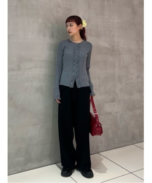 SLY(スライ)の「SWEAKNIT WASHED PT スウィークニット ウォッシュド パンツ 秋服 冬服(スウェットパンツ・レディース・ブラック/ブラウン系その他2/杢グレー・FREE)」の21枚目の写真