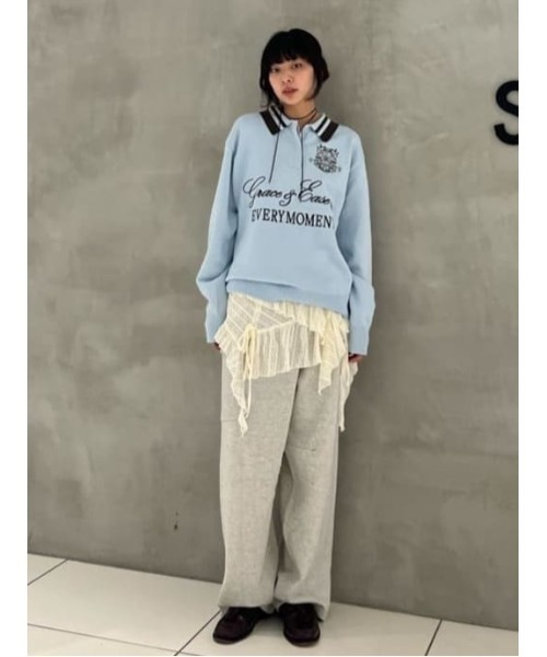 SLY(スライ)の「SWEAKNIT WASHED PT スウィークニット ウォッシュド パンツ 秋服 冬服(スウェットパンツ・レディース・ブラック/ブラウン系その他2/杢グレー・FREE)」の20枚目の写真