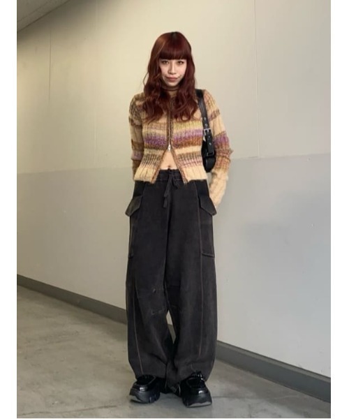 SLY(スライ)の「SWEAKNIT WASHED PT スウィークニット ウォッシュド パンツ 秋服 冬服(スウェットパンツ・レディース・ブラック/ブラウン系その他2/杢グレー・FREE)」の22枚目の写真