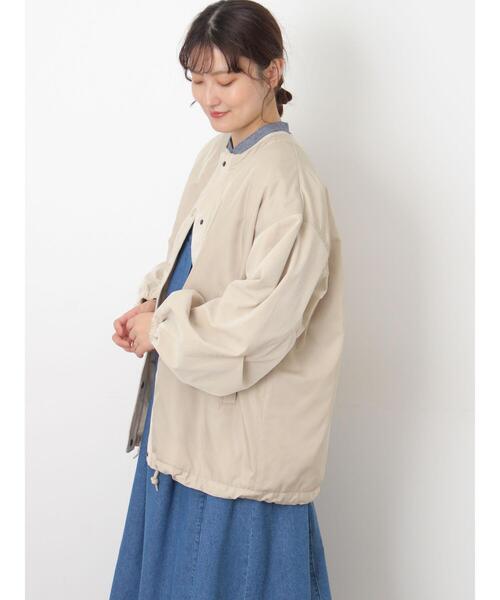 Samansa Mos2（サマンサ モスモス）の「ベロアドッキングブルゾン（ブルゾン・レディース・ブラック/カーキ/ベージュ/キナリ・F）」の3枚目の写真