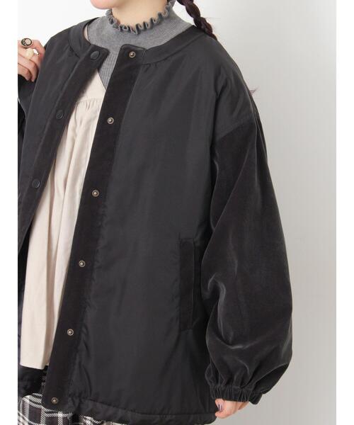 Samansa Mos2（サマンサ モスモス）の「ベロアドッキングブルゾン（ブルゾン・レディース・ブラック/カーキ/ベージュ/キナリ・F）」の8枚目の写真