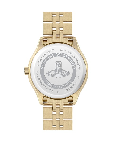 Vivienne Westwood（ヴィヴィアンウエストウッド）の「「Vivienne Westwood/ヴィヴィアン・ウエストウッド」リトル キャンバーウェル - レディース シャンパン サンレイ ダイヤル & ゴールド ブレスレット（アナログ腕時計・レディース・ゴールド・29mm）」の8枚目の写真