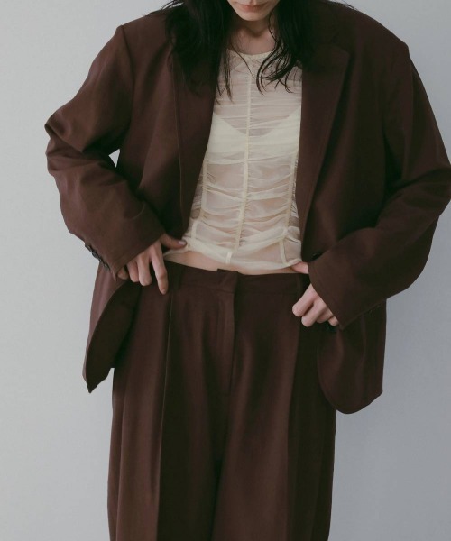 anuke(アンヌーク)の「anuke Linen Tuck Pants リネンタックパンツ/62610706(その他パンツ・レディース・ブラウン・36)」の3枚目の写真