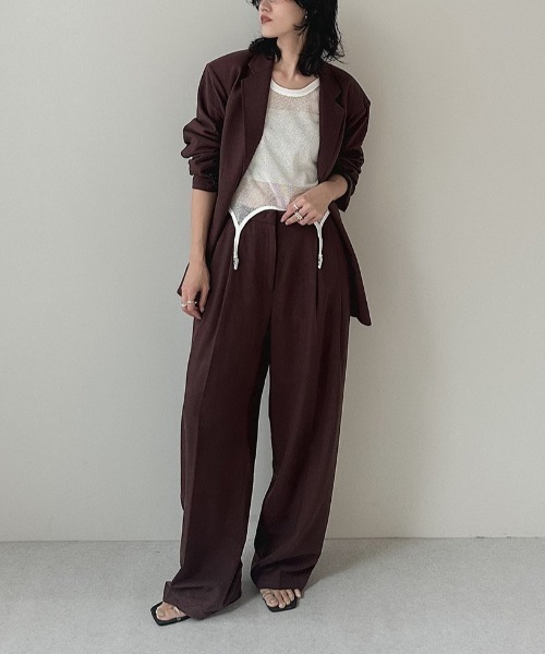 anuke(アンヌーク)の「anuke Linen Tuck Pants リネンタックパンツ/62610706(その他パンツ・レディース・ブラウン・36)」の8枚目の写真