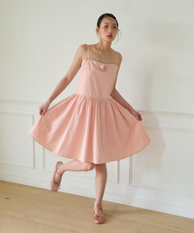 Corsage Mini Slip Dress_ Peach