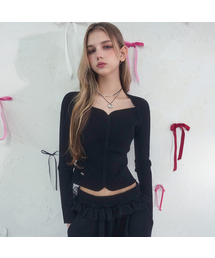 Vivacious(ビバシャス)の「Heart-Neck Knit_4Colors(ニット/セーター)」