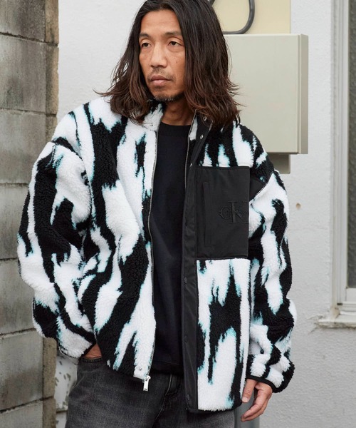 セール】Calvin Klein/カルバンクライン LS JACQUARD 3 SHERPA JACKET