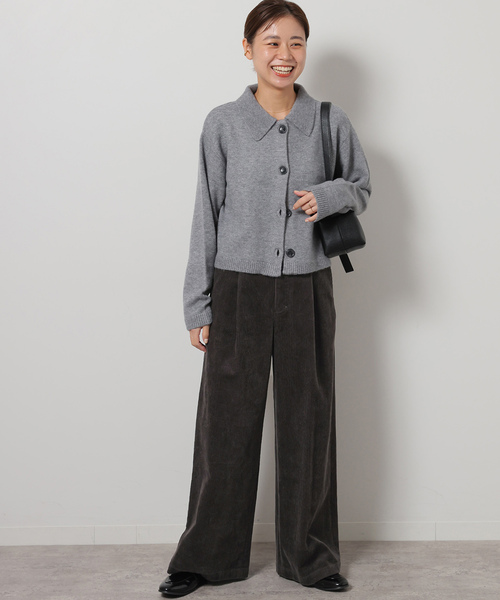 JOURNAL STANDARD relume（ジャーナルスタンダード　レリューム）の「《追加2》ウォッシャブルコーデュロイタックワイドパンツ（その他パンツ・レディース・ホワイト/サックスブルー/チャコールグレー・40/38/36）」の4枚目の写真