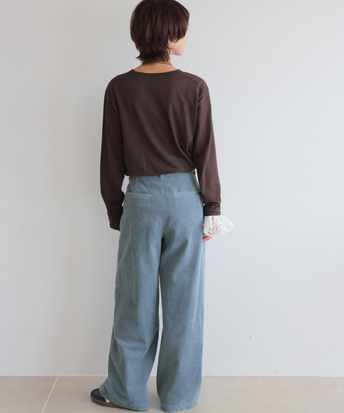 JOURNAL STANDARD relume（ジャーナルスタンダード　レリューム）の「《追加2》ウォッシャブルコーデュロイタックワイドパンツ（その他パンツ・レディース・ホワイト/サックスブルー/チャコールグレー・40/38/36）」の20枚目の写真