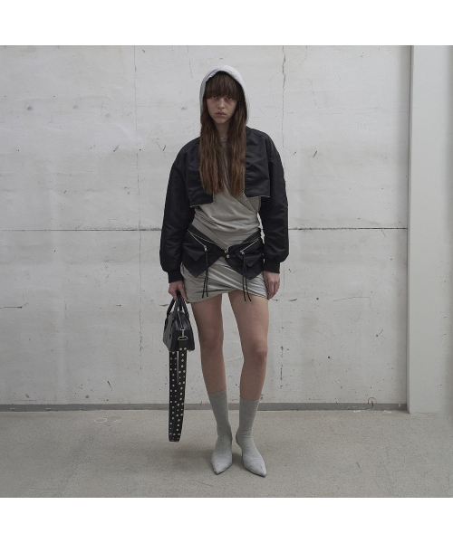 DETACHABLE-POCKET BLOUSON JACKET (BLACK)