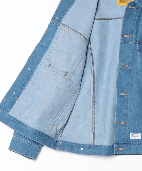 FAT(エフエイティー)の「MACKTRUCKER(デニムジャケット・メンズ・ブルー/サックスブルー・JUMBO(XXL)/FAT(XL)/SKINNY(L)/TITCH(M))」の4枚目の写真