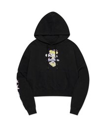 WM STAR GIRL CROPPED HOODIE black