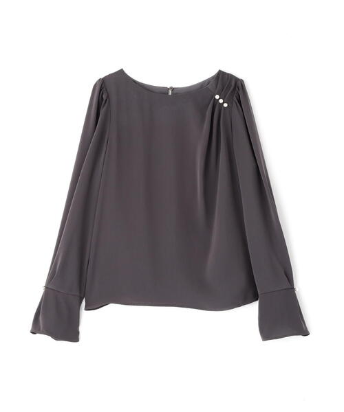 PROPORTION BODY DRESSING(プロポーションボディドレッシング)の「パール付きニュアンスネックブラウス / 1216110003(シャツ/ブラウス・レディース・ピンク/ホワイト系その他/ダークグレー・MEDIUM/SMALL)」の11枚目の写真