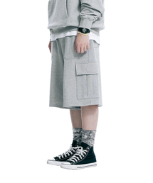 OURPOCKETS（アワーポケッツ）の「Our Pockets Cargo Pocket Sweat Half Pants (Gray)（その他パンツ）」