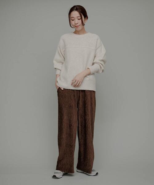 URBAN RESEARCH Sonny Label（アーバンリサーチサニーレーベル）の「ベロアプリーツイージーカットパンツ（その他パンツ・レディース・チャコールグレー/ホワイト系その他/ブラウン・FREE）」の18枚目の写真