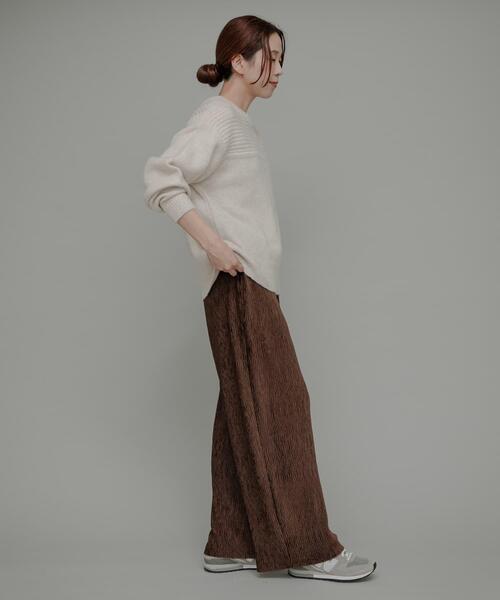 URBAN RESEARCH Sonny Label（アーバンリサーチサニーレーベル）の「ベロアプリーツイージーカットパンツ（その他パンツ・レディース・チャコールグレー/ホワイト系その他/ブラウン・FREE）」の19枚目の写真