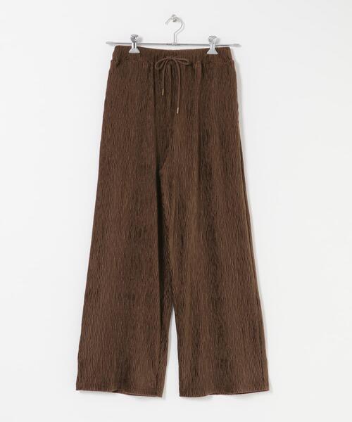 URBAN RESEARCH Sonny Label(アーバンリサーチサニーレーベル)の「ベロアプリーツイージーカットパンツ(その他パンツ・レディース・チャコールグレー/ホワイト系その他/ブラウン・FREE)」の13枚目の写真