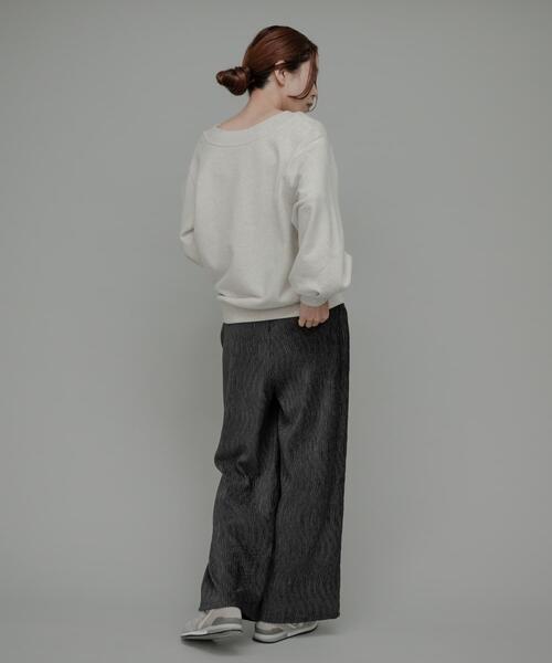 URBAN RESEARCH Sonny Label(アーバンリサーチサニーレーベル)の「ベロアプリーツイージーカットパンツ(その他パンツ・レディース・チャコールグレー/ホワイト系その他/ブラウン・FREE)」の5枚目の写真