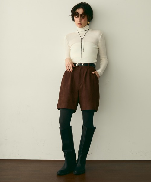 Trish（トリッシュ）の「タートルネックリブ編みニットプルオーバー（ニット/セーター・レディース・ホワイト/チャコールグレー/ブラック/ブラウン/アイボリー・FREE）」の12枚目の写真