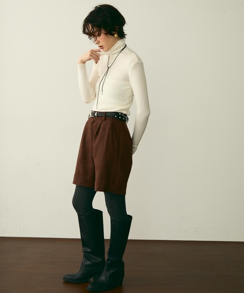 Trish（トリッシュ）の「タートルネックリブ編みニットプルオーバー（ニット/セーター・レディース・ホワイト/チャコールグレー/ブラック/ブラウン/アイボリー・FREE）」の13枚目の写真