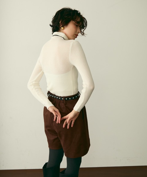 Trish（トリッシュ）の「タートルネックリブ編みニットプルオーバー（ニット/セーター・レディース・ホワイト/チャコールグレー/ブラック/ブラウン/アイボリー・FREE）」の16枚目の写真