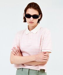 CLOVE（クローブ）の「[23SS clove] Stripe Logo Pique T-Shirt (Pink)（ポロシャツ）」