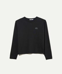 (ACT03 オガム) サムズ クロップ 長袖Tシャツ BK