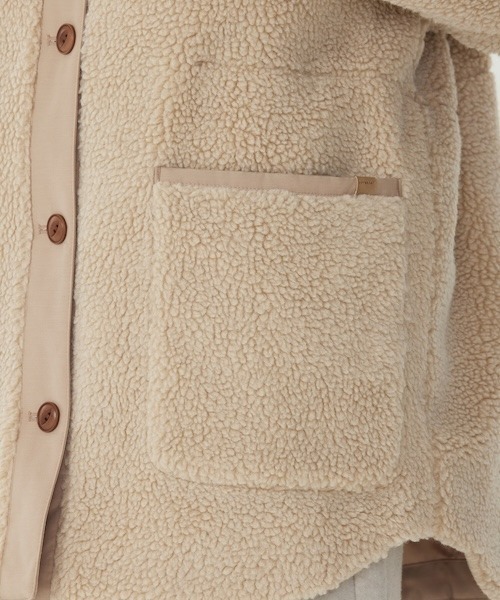 COVERNAT(カバーナット)の「WOMAN SHERPA MID JACKET(ノーカラージャケット・レディース・オートミール/ベージュ・MEDIUM/SMALL)」の13枚目の写真