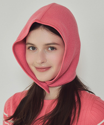 LORDLOAR（ロードロアル）の「ニットワンボタンバラクラバ PINK（ニットキャップ/ビーニー）」