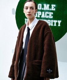 COME（シーオーエムイー）の「[UNISEX] Reversible Faux Fur Cardigan Coat (Dark Brown)（その他アウター）」