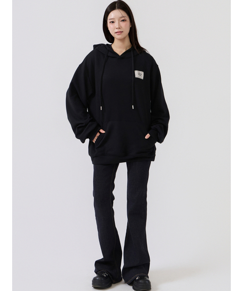 RAYLIST(レイリスト)の「Cozy double-sided fleece logo embroidered patch man-to-man (black)(パーカー・レディース・ブラック・FREE)」の3枚目の写真