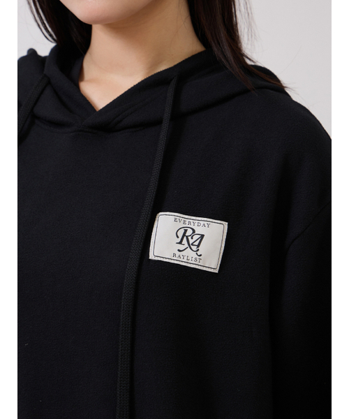 RAYLIST(レイリスト)の「Cozy double-sided fleece logo embroidered patch man-to-man (black)(パーカー・レディース・ブラック・FREE)」の13枚目の写真