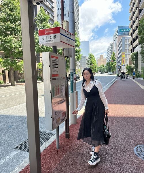 HYBERNAT(ハイバーナット)の「オーガンザサスペンダードレス_ブラック(ワンピース・レディース・その他・SMALL/MEDIUM)」の5枚目の写真