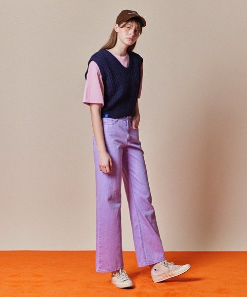 HAINT(ヘイント)の「レインボーカラー ジーンズ_PURPLE(デニムパンツ・レディース・その他・SMALL)」の1枚目の写真