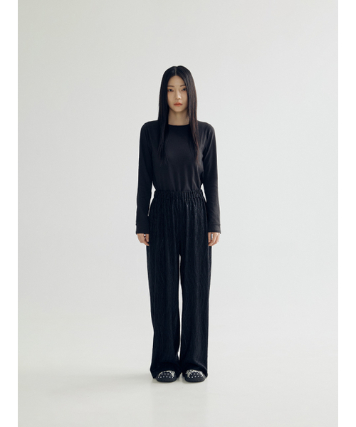 BOMNAL BOUTIQUE(ボムナルブティック)の「ウェーブパンツ _ ブラック(その他パンツ・レディース・その他・SMALL/MEDIUM)」の2枚目の写真
