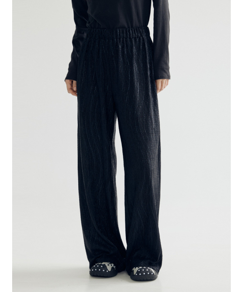 BOMNAL BOUTIQUE(ボムナルブティック)の「ウェーブパンツ _ ブラック(その他パンツ・レディース・その他・SMALL/MEDIUM)」の3枚目の写真
