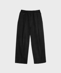 Wide Tuck Corduroy Banding Pants_Black
