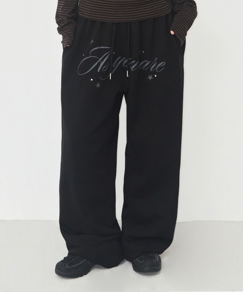 as you are（アズユーアー）の「AUレタリングロングスウェットパンツブラック（スウェットパンツ・レディース・その他・SMALL/MEDIUM）」の2枚目の写真
