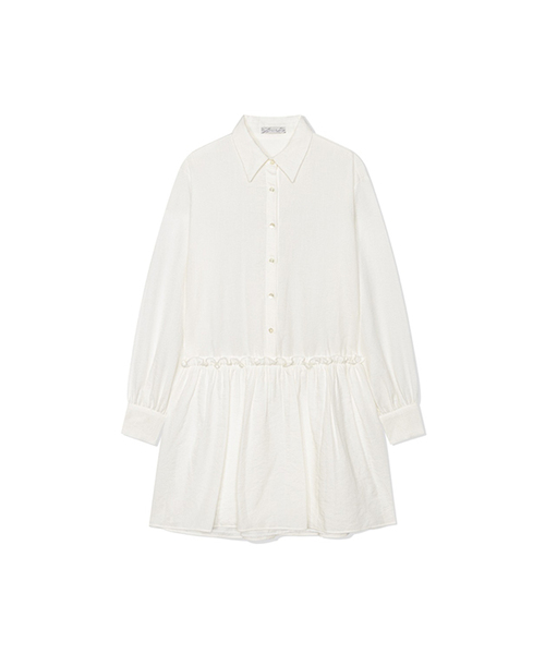 Yuje(ユジェ)の「HEMLINE DRESS (2color)(ワンピース・レディース・ブラック/アイボリー・FREE)」の1枚目の写真