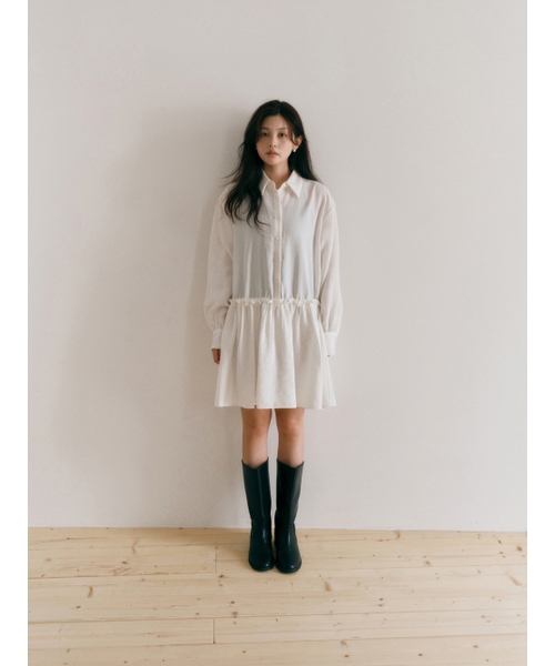 Yuje(ユジェ)の「HEMLINE DRESS (2color)(ワンピース・レディース・ブラック/アイボリー・FREE)」の8枚目の写真