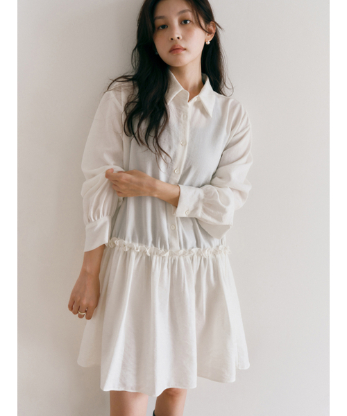 Yuje(ユジェ)の「HEMLINE DRESS (2color)(ワンピース・レディース・ブラック/アイボリー・FREE)」の9枚目の写真