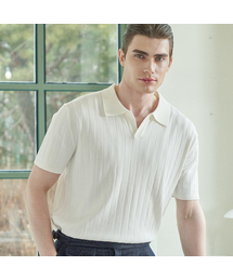 ALLCLASSIC（オールクラシック）の「ALCKT028 Washable Lip Open Collar Knit_ivory（ポロシャツ）」