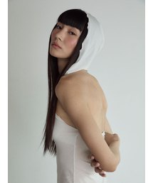 VISUS（ヴィスシュ）の「Hood Sleeveless Top_White（Tシャツ/カットソー）」