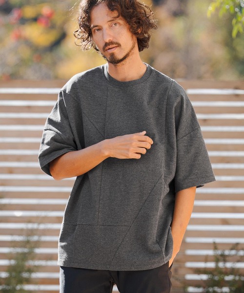 CAMBIO（カンビオ）の「mt10146- MINI URAKE  Random Patchwork Tee パッチワークTシャツ(S60826cmb)（Tシャツ/カットソー・メンズ・ブラック/ホワイト/チャコール・S/M/L）」の4枚目の写真