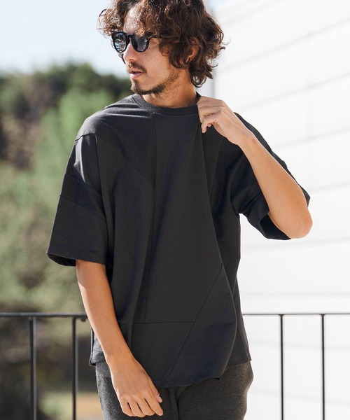 CAMBIO（カンビオ）の「mt10146- MINI URAKE  Random Patchwork Tee パッチワークTシャツ(S60826cmb)（Tシャツ/カットソー・メンズ・ブラック/ホワイト/チャコール・S/M/L）」の8枚目の写真