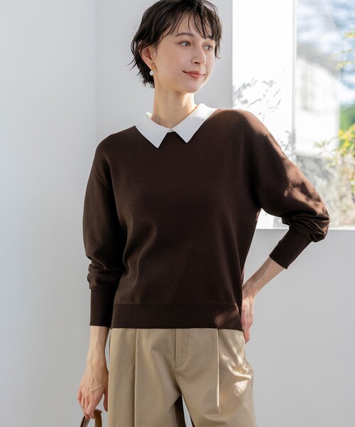 23区 S（ニジュウサンクチイサイサイズ）の「バイカラーデザイン 2WAY ニット（ニット/セーター・レディース・ブラック系/ネイビー系/ダークブラウン系・32）」の19枚目の写真