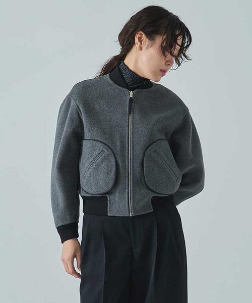 【CASHMERE CASHMERE/カシミヤカシミヤ】CASHMERE/SILK/WOOL MA-1/カシミヤシルクウールMA-1/ブルゾン