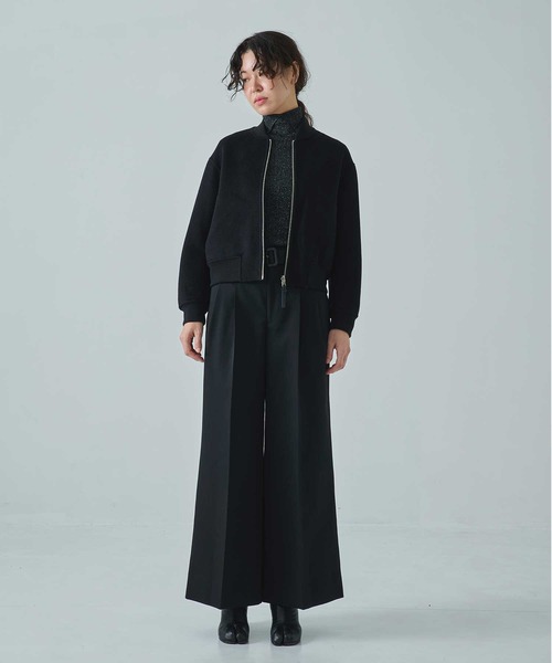 CASHMERE CASHMERE(カシミヤカシミヤ)の「【CASHMERE CASHMERE/カシミヤカシミヤ】CASHMERE/SILK/WOOL MA-1/カシミヤシルクウールMA-1/ブルゾン(ブルゾン・レディース・ダークネイビー/ブラック・40/44)」の3枚目の写真