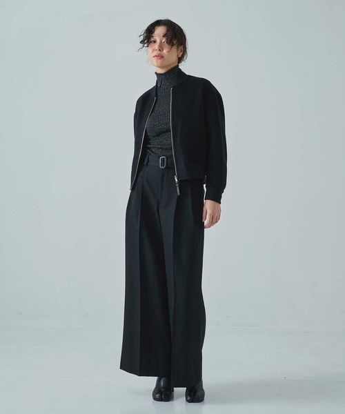 CASHMERE CASHMERE(カシミヤカシミヤ)の「【CASHMERE CASHMERE/カシミヤカシミヤ】CASHMERE/SILK/WOOL MA-1/カシミヤシルクウールMA-1/ブルゾン(ブルゾン・レディース・ダークネイビー/ブラック・40/44)」の4枚目の写真